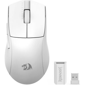 Redragon M916-LIT-1K - Muis - Wit - Draadloos en Bedraad - 4000 DPI