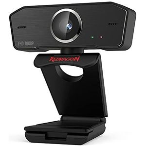 REDRAGON GW800 1080P Webcam met ingebouwde dubbele microfoon, 360 graden rotatie - 2.0 USB Skype computerwebcamera - 30 fps voor online cursussen, videoconferenties en streaming
