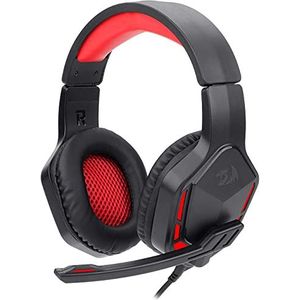 Redragon H220-LED hoofdtelefoon/hoofdtelefoon Wired Head-band Gaming USB Type-A Zwart, Rood (Bedraad), Gaming headset, Rood, Zwart