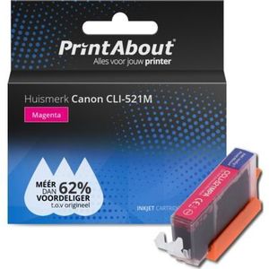 PrintAbout huismerk Inktcartridge CLI-521M Magenta Geschikt voor Canon