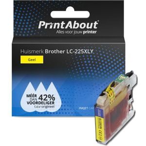 PrintAbout  Inktcartridge LC-225XLY Geel Hoge capaciteit geschikt voor Brother