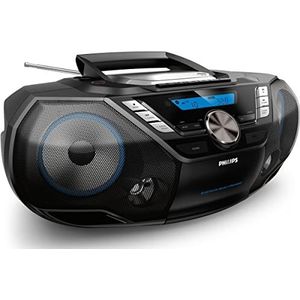Philips AZB798T schwarz Radiorekorder mit CD-Spieler und Kassettendeck CD-Radiorecorder