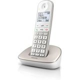 Philips XL4901S / 23 – draadloze vaste telefoon (16 uur, compatibele hoofdtelefoon, directe nummering, luidspreker, My Sound, 2 nummers per contact, antislip, ruisonderdrukking) wit/goud