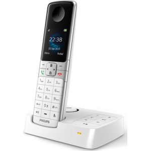 Philips D6351W/38 DECT Schnurlostelefon mit Anrufbeantworter Weiß
