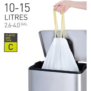 Vuilniszakken - 10 tot 15 liter (20 stuks, Type C, Extra sterk)