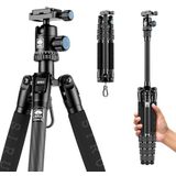 SIRUI Carbon Stativ Kamera Traveler 5C Kohlefaser Reisestativ 1380mm leichtes tragbares Karbonfaser Kamerastativ mit Kugelkopf und Arca Swiss Plate Belastbarkeit bis zu 4kg