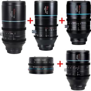 Sirui Vaste brandpuntsafstand Venus 35, 50, 75 & 100mm T/2.9 - Sony E-Mount (Sony E, Volledig formaat), Objectief, Zwart