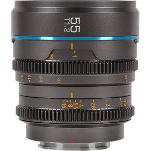 Sirui Nightwalker Series 55mm T1.2 S35 Manual Focus Cine Lens RF Mount, gun metal grijs