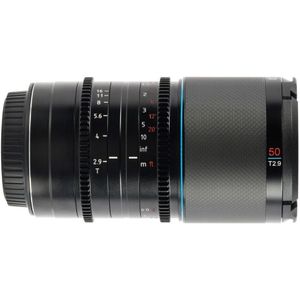Sirui Saturnus 50mm T2.9 1.6x anamorf carbon full-frame objectief Canon RF RF50B (Blauwe gloed) (Canon RF, Volledig formaat), Objectief, Blauw