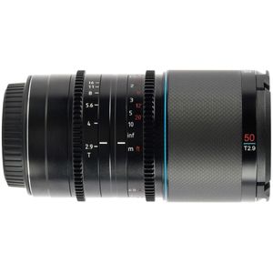 Sirui Saturn 50mm T2.9 1.6x anamorfe carbon full-frame lens DJI DL-Mount (Blue Flare) (Dji DL Mount, Volledig formaat), Objectief, Blauw