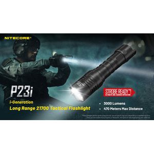 Nitecore P23i Long Range 3000 Lumens 450m Long NL2150HPi High Performance Battery and Eco-Sensa Keychain Light