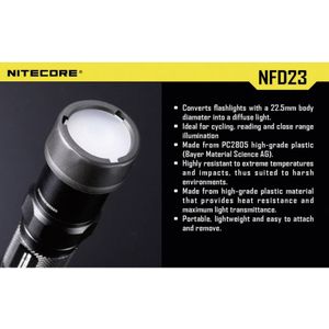 NiteCore NITNFD23 Diffusor MT1A, MT2A, MT1C en zaklampen met een Ø 23 mm