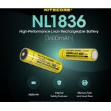 Nitecore Li-Ion 18650 Akku NL1836 3,6V 3600mAh