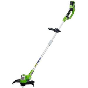 Greenworks G24LT30M Accu Grastrimmer met Wiel voor Kleine tot Middelgrote Tuinen, 30 cm Maaibreedte, Automatische Invoer 1,65 mm Nylondraad, ZONDER 24V Accu en Oplader