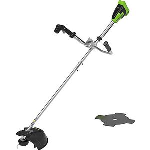 Greenworks GD40BCB Accu Bosmaaier met Borstelloze Motor, Harnas, Fietshandvat, 40 cm Maaibreedte, 2 mm Nylondraad of 25 cm Blad ZONDER 40 V Accu en Oplader