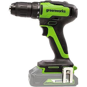 Greenworks GD24DD35 Accu Schroefmachine met Borstelloze Motor, 0-1450rpm, 2 Versnellingen, 35Nm Koppeling, ZONDER 24V 2Ah Accu en Oplader, Tas, 3 Jaar Garantie