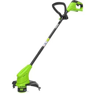 Greenworks G24LT25K2 Accu Grastrimmer voor Kleine tot Middelgrote Tuinen, 25 cm Maaibreedte, Automatische Invoer 1,65 mm Nylondraad, 24V 2Ah Accu en Oplader