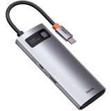 Baseus Metalen Gelam-serie (USB C), Docking station + USB-hub, Grijs