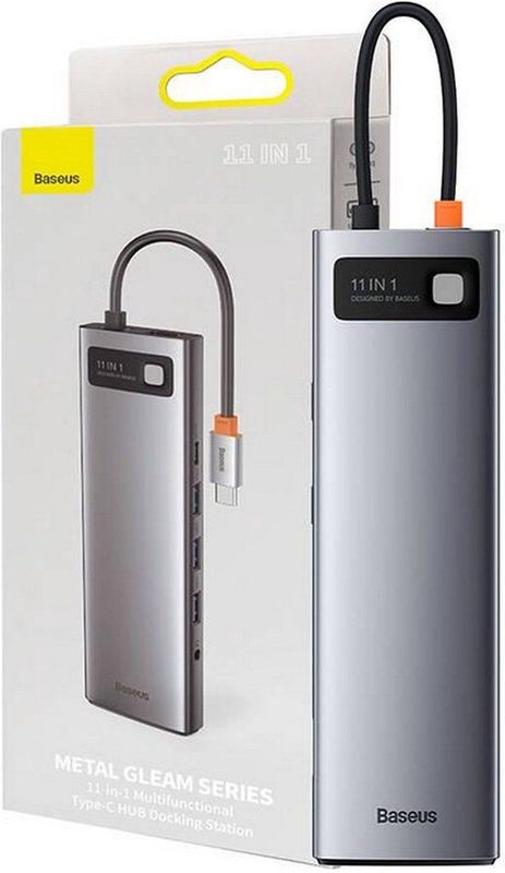 Baseus - CAHUB-CT0G - Docking Station - Grijs - 11-in-1 USB-C Hub