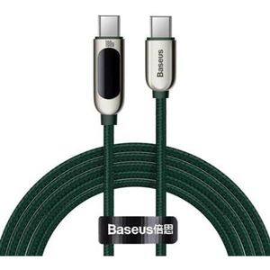 Baseus USB Typ C - USB Typ C Kabel 100W (20V / 5A) Power Delivery mit Display Powermeter 2m grün (CATSK-C06)