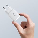 Baseus Compact Wand-Ladegerät 20W - USB-C PD3.0, USB QC3.0 - Weiß