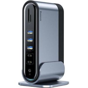 Baseus - CAHUB-DG0G - Docking Station - Zwart - Grijs - 17-in-1 USB-Hub
