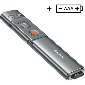 Baseus Orange Dot Multifunctionele afstandsbediening voor presentatie, met laserpointer - grijs