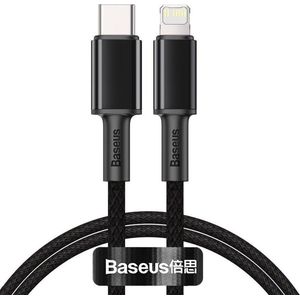 Baseus High Density Braided USB-C Naar Apple Lightning PD 20W Zwart 2M