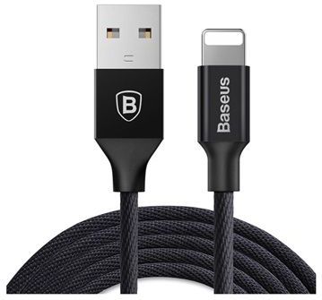 Baseus Yiven USB / Lightning Ladekabel Datenkabel Textilkabel Gewebekabel 1,8M schwarz (CALYW-A01)