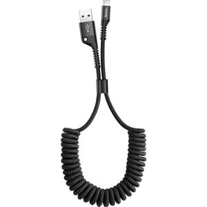 Baseus Uitrekbare USB 2.0 naar Lightning Kabel - 1M 2A - Zwart