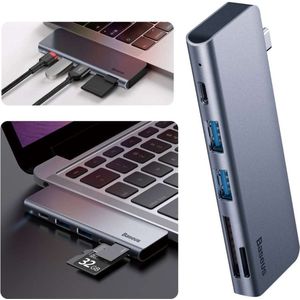 Baseus - Harmonica - USB-C Hub - Grijs - Aluminium - 5 Aansluitingen
