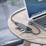 Baseus USB-C / USB / HDMI Hub 60W 5 Poorten voor Laptop/MacBook Grijs
