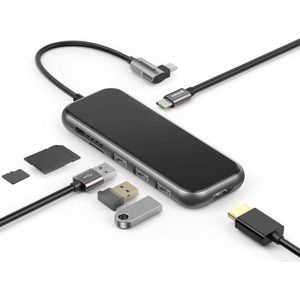 Baseus USB-C / USB / HDMI / SD 7-in-1 Hub voor Laptop/MacBook Grijs