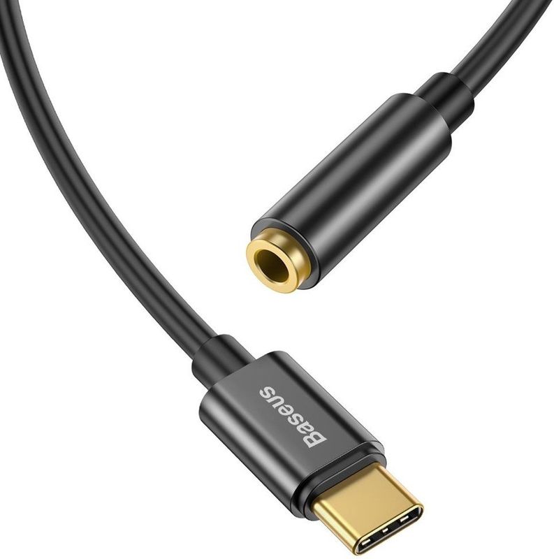Baseus USB-C to 3.5mm headphone Jack Zwart