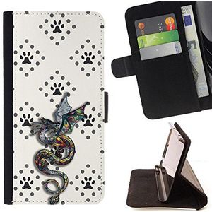 BeanShells [ MICROSOFT LUMIA 850 Hoes] [Flip Cover lederen portemonnee] - Dragon Dog Mitten