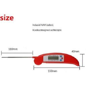 Kookthermometer -50º C / 300º C voor perfecte vleesgaring - Kleur Rood