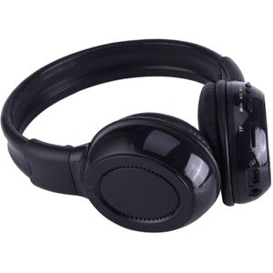 BS-N65 hoofdband vouwen Stereo HiFi draadloze hoofdtelefoon Headset met LCD scherm & TF opbergruimte voor pinpassen & LED Indicator licht & FM functie(zwart)