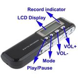 8 GB digitale Voice Recorder Dictaphone MP3-speler  Support telefoon opnamefunctie  VOX  voeding: 2 x AAA-battery(Black)