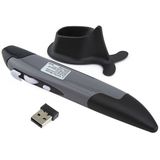PR-03 2.4G USB-ontvanger verstelbare 1600 DPI draadloze optische Pen muis voor Computer PC Laptop tekening Teaching(Grey)