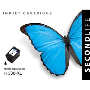 SecondLife - Inkt Cartridge - Zwart - Voor HP Type HP 338 XL