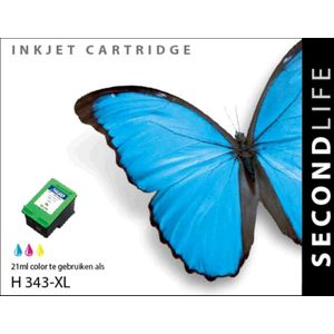 SecondLife - Inkt Cartridge Kleur - Voor HP Type HP 343 XL