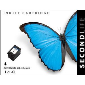 SecondLife inkt cartridge zwart voor HP type HP 21 XL