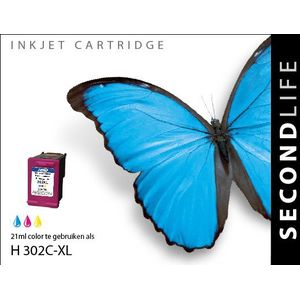 SecondLife inkt cartridge kleur voor HP type HP 302 XL