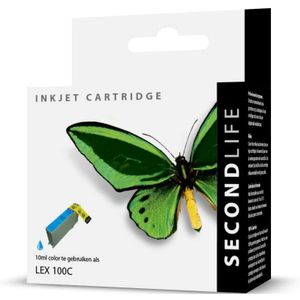 SecondLife inkt cartridge cyaan voor Lexmark 100