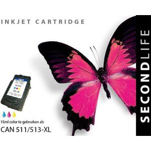 SecondLife inkt cartridge kleur voor Canon CL-511 en CL-513