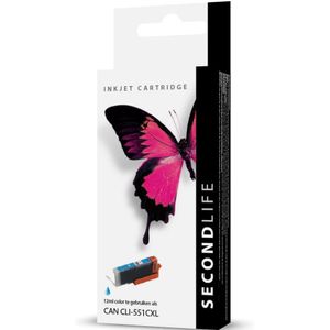 SecondLife inkt cartridge cyaan voor Canon CLI-551C XL
