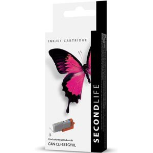 SecondLife inkt cartridge grijs voor Canon CLI-551GY XL