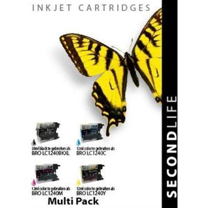 Cartridge Multipack Brother LC1240 SecondLife - Second Life - Multipack - Brother 1240 BK, C, M en Y