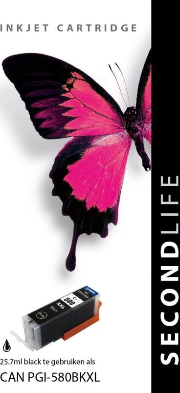 SecondLife inkt cartridge zwart voor Canon PGI-580PGBK XL