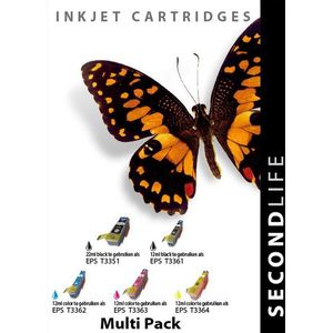 SecondLife Multipack inkt cartridges T3367 voor Epson T3351, T3361, T3362, T3363 en T3364 (33 XL)